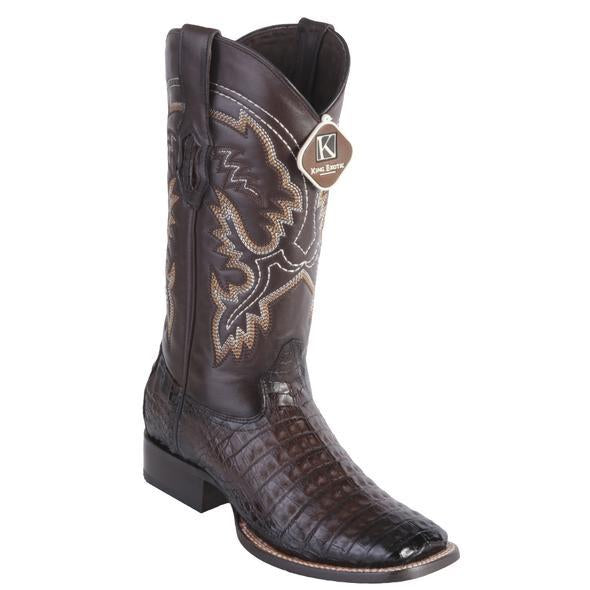 King Exotic Caiman Belly Wide Square Toe Boots