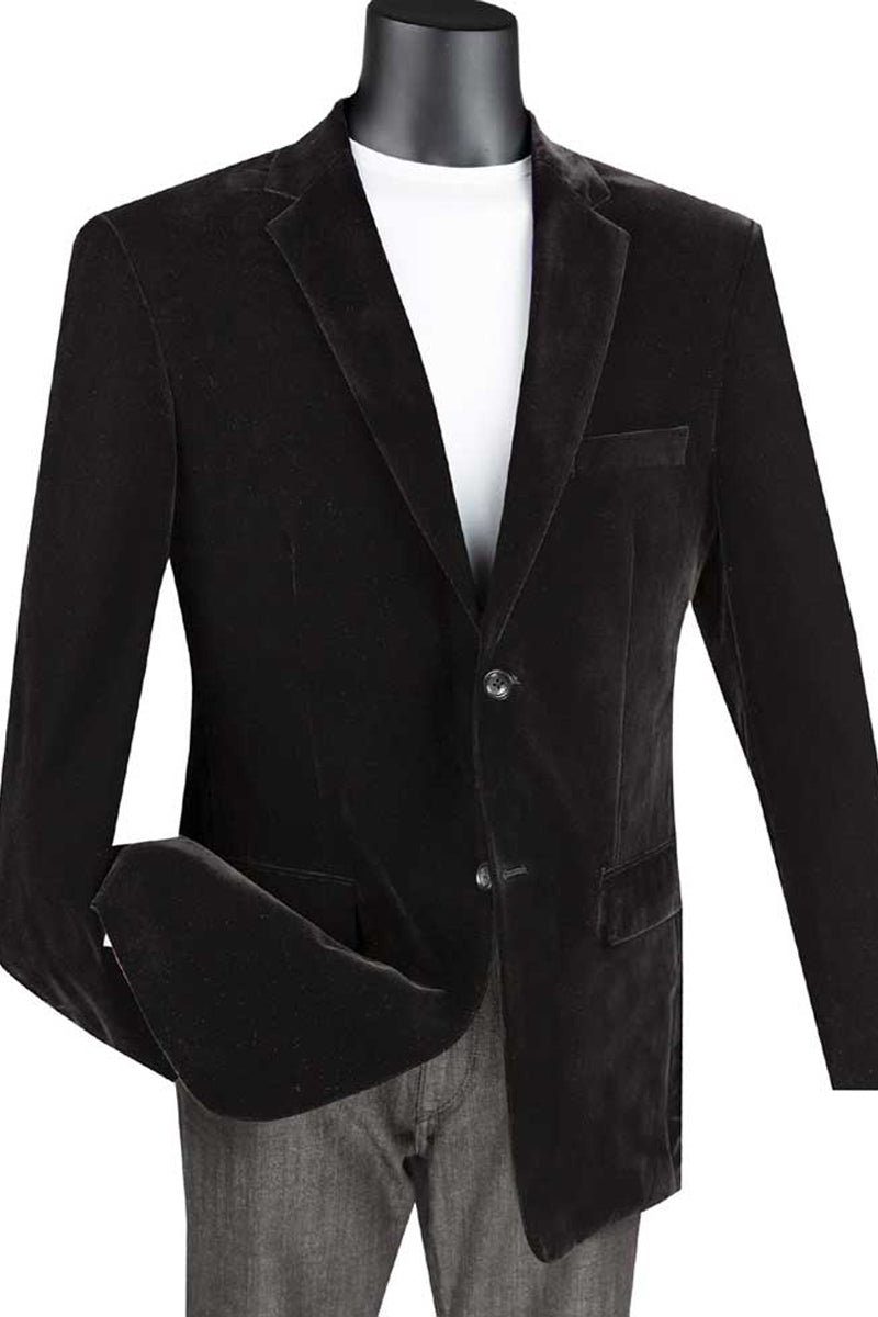 Black Velvet Modern Fit Men's Blazer