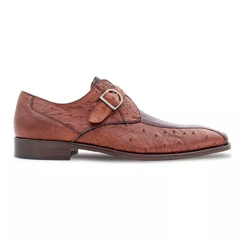 Ostrich Leg Monk Strap Shoes by Mezlan