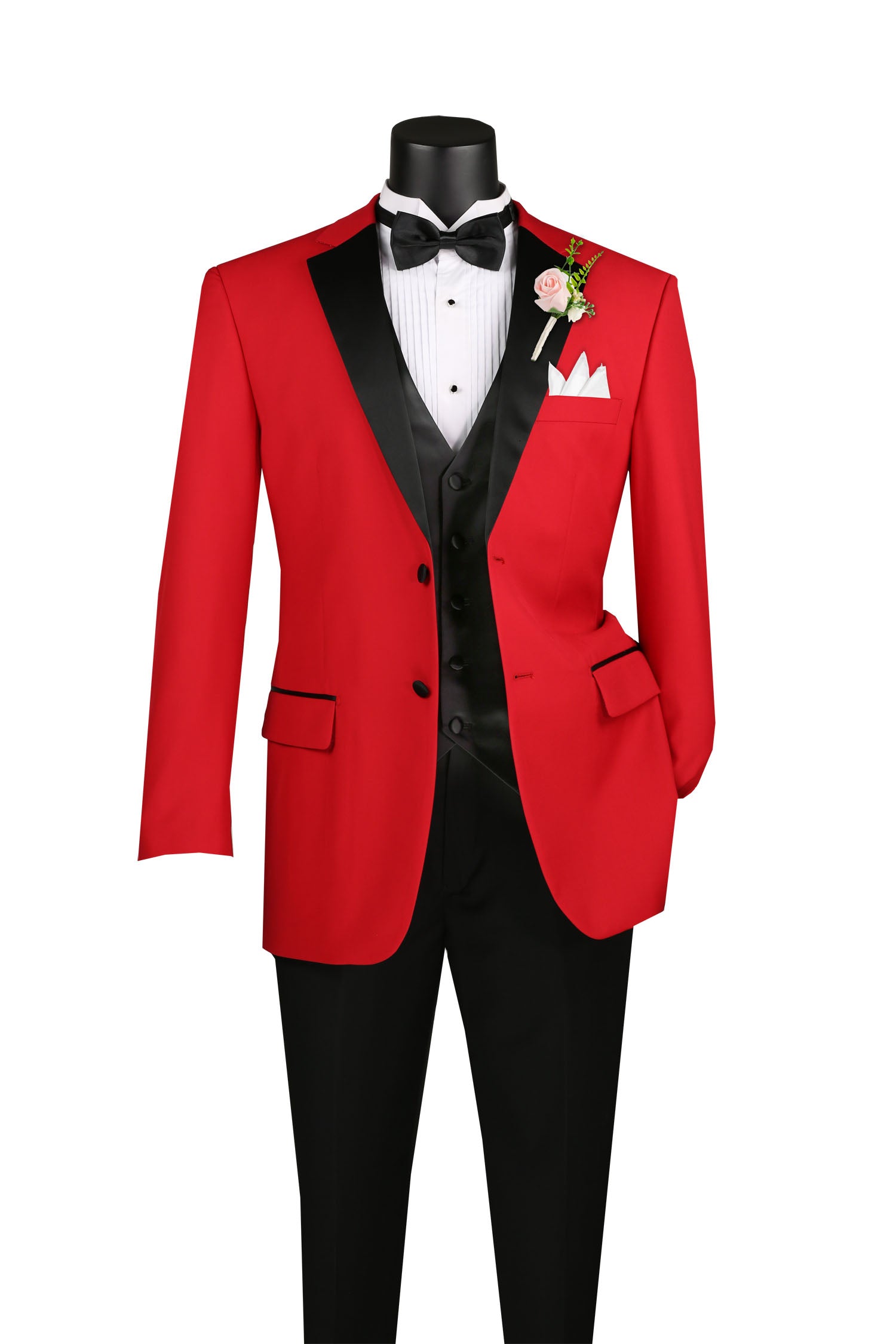 Santorini Regular Fit Red Tuxedo 4 Piece Set