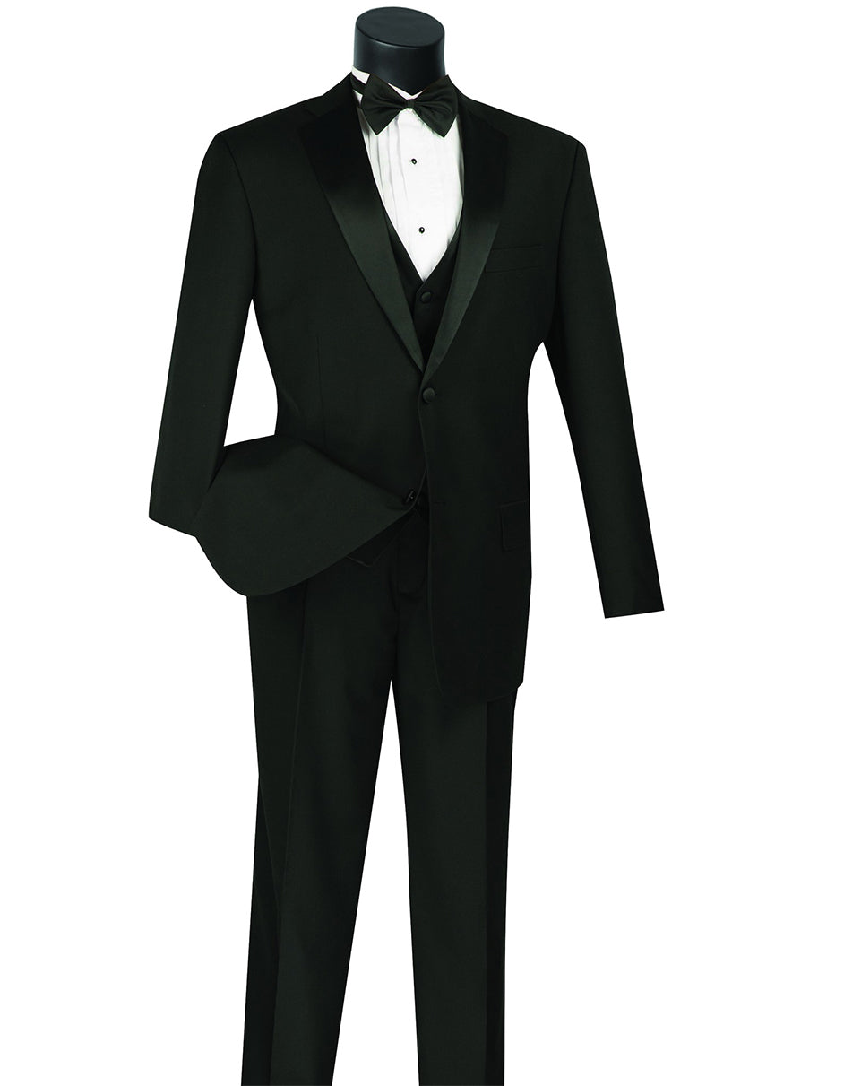 Classic 3-Piece Vested Black Tuxedo