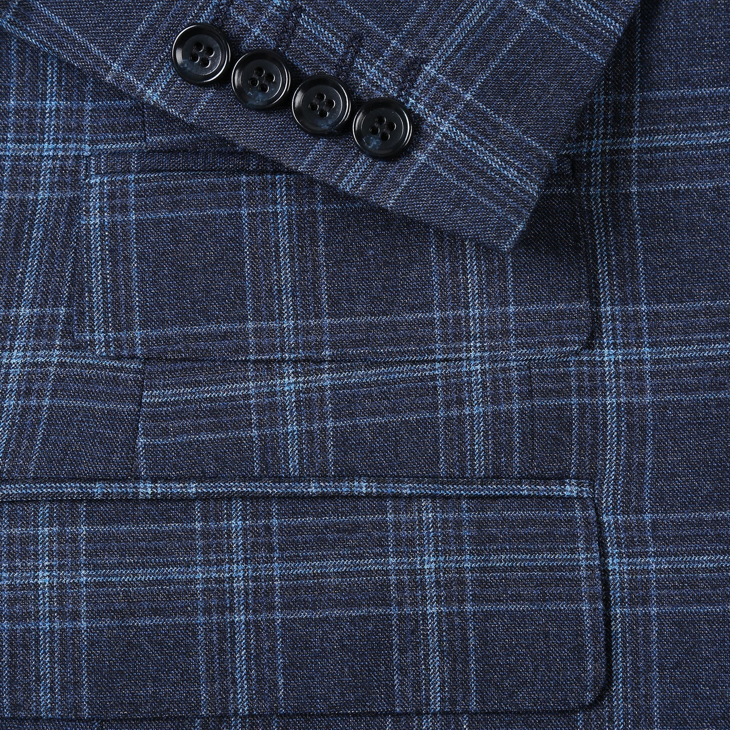 Men's Slim Fit Wool Stretch Checked Suit by Renoir