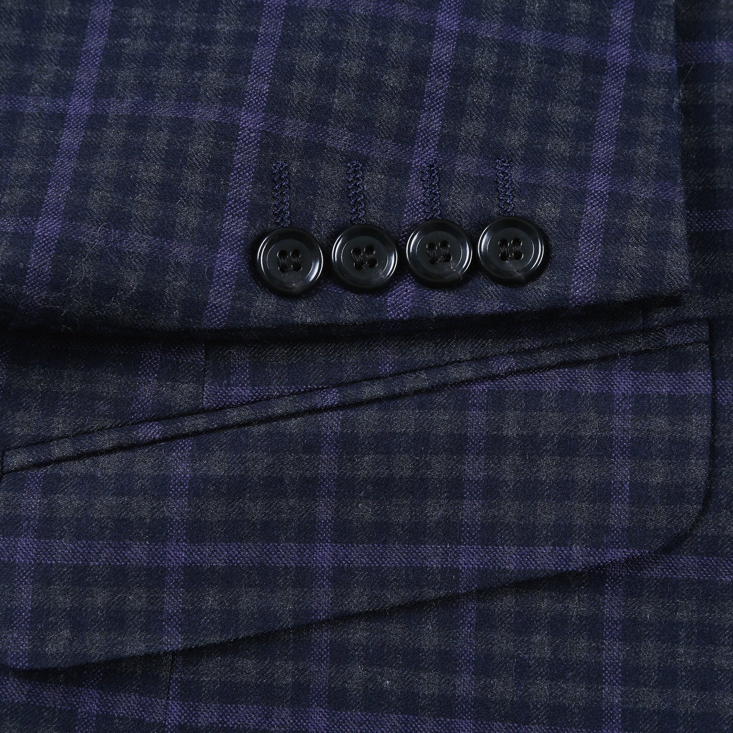Men's Slim Fit Wool Stretch Checked Suit by Renoir
