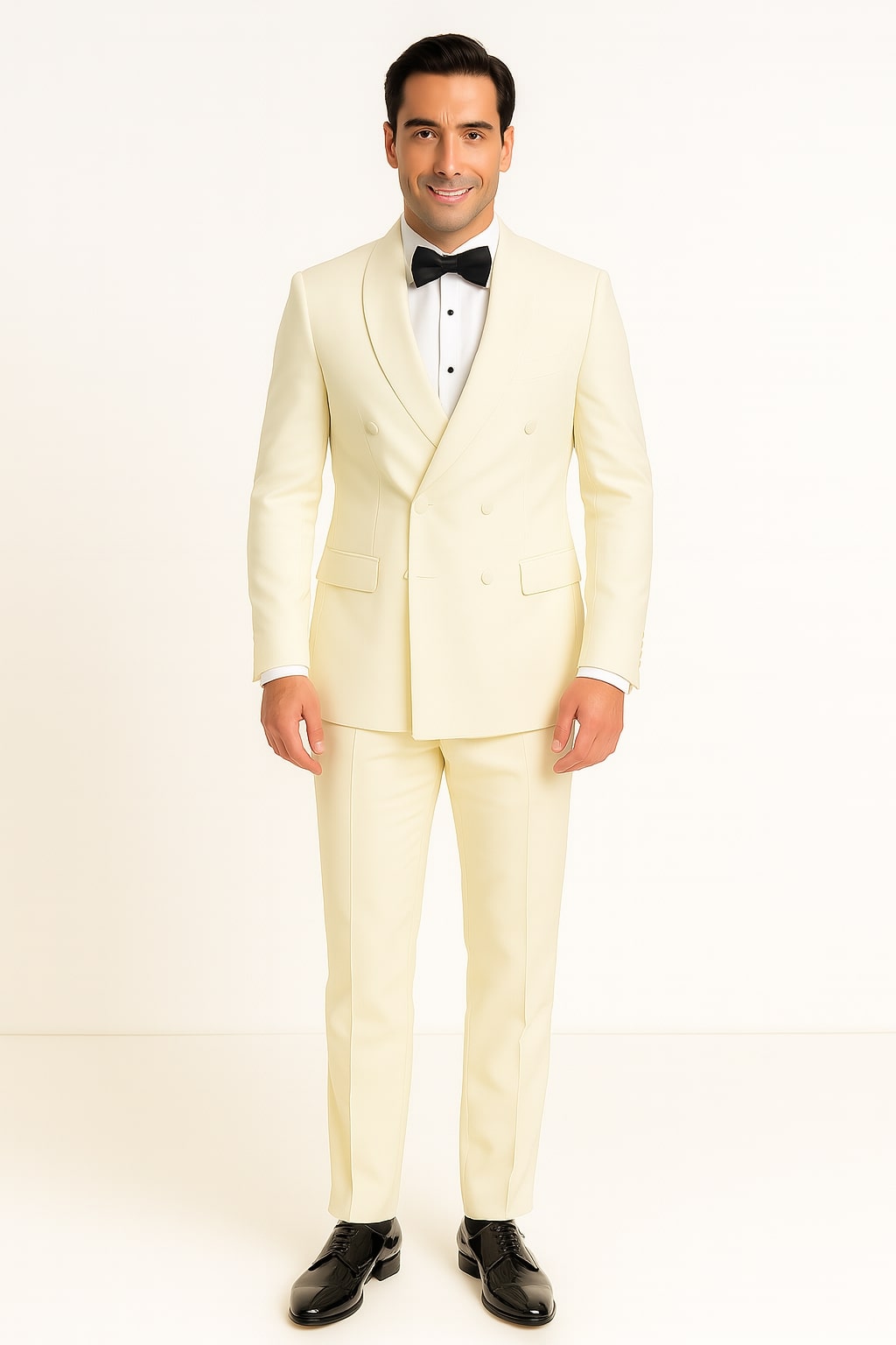 Off-White Double Breasted Shawl Tuxedo Jacket