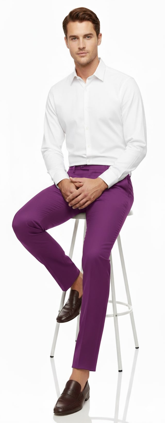 Slim Fit Light Purple Dress Pants for Men