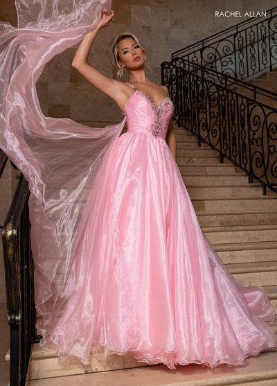 Rachel Allan 50342 One Shoulder A-line Slit Gown