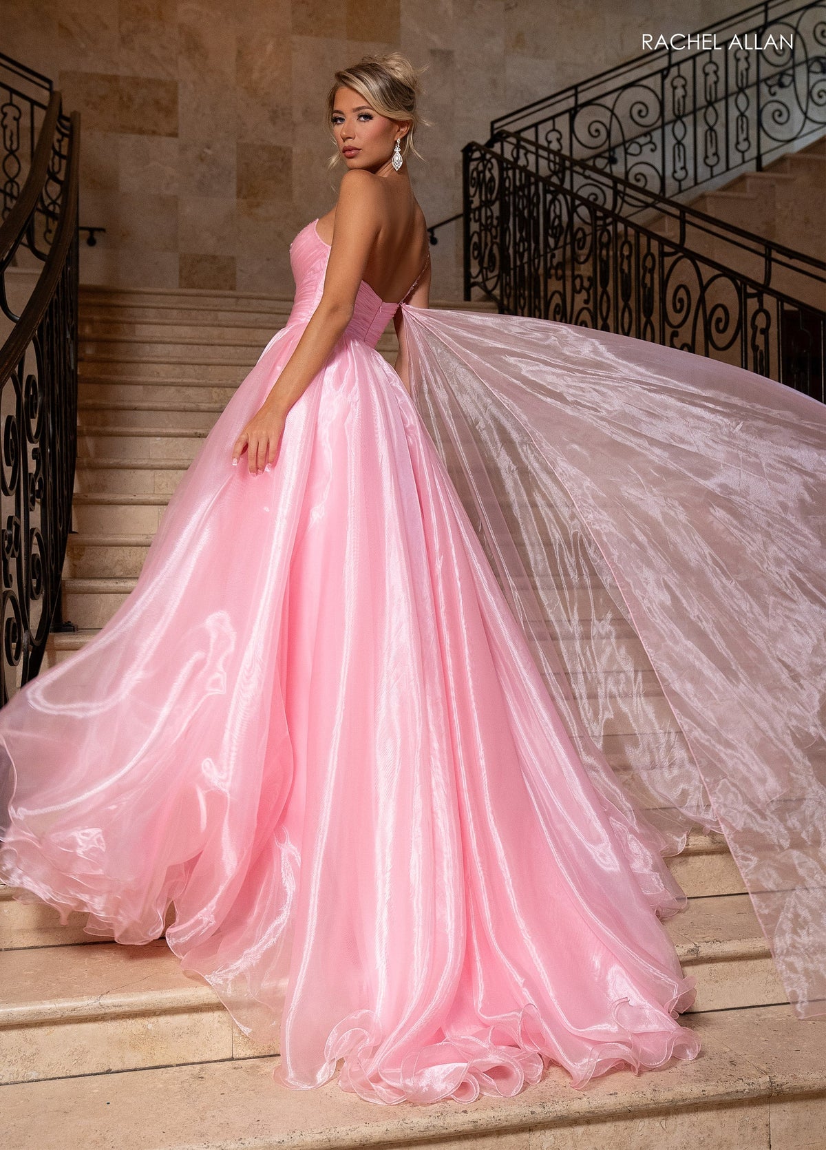 Rachel Allan 50342 One Shoulder A-line Slit Gown