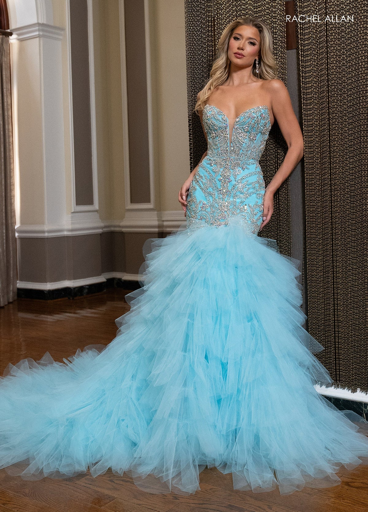 Rachel Allan 50346 Strapless Ruffled Mermaid Dress