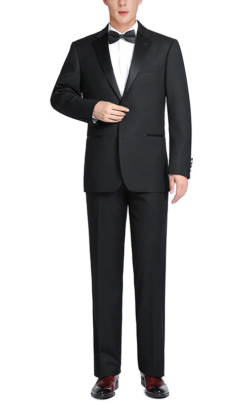 Classic Black Regular Wool Tuxedo Suit