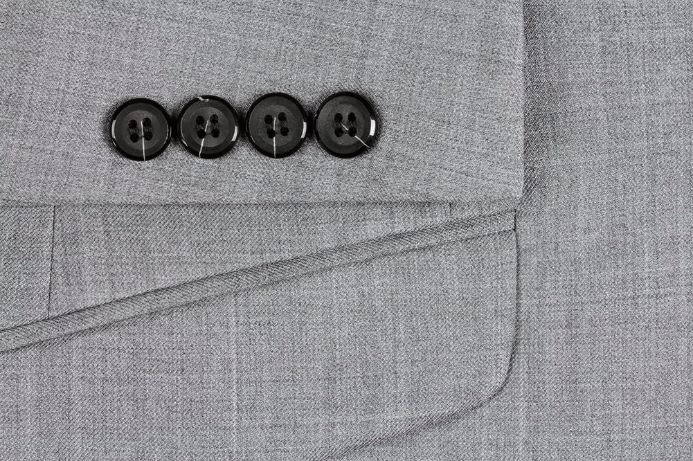 Bevagna Light Gray Wool Pick Stitched Suit