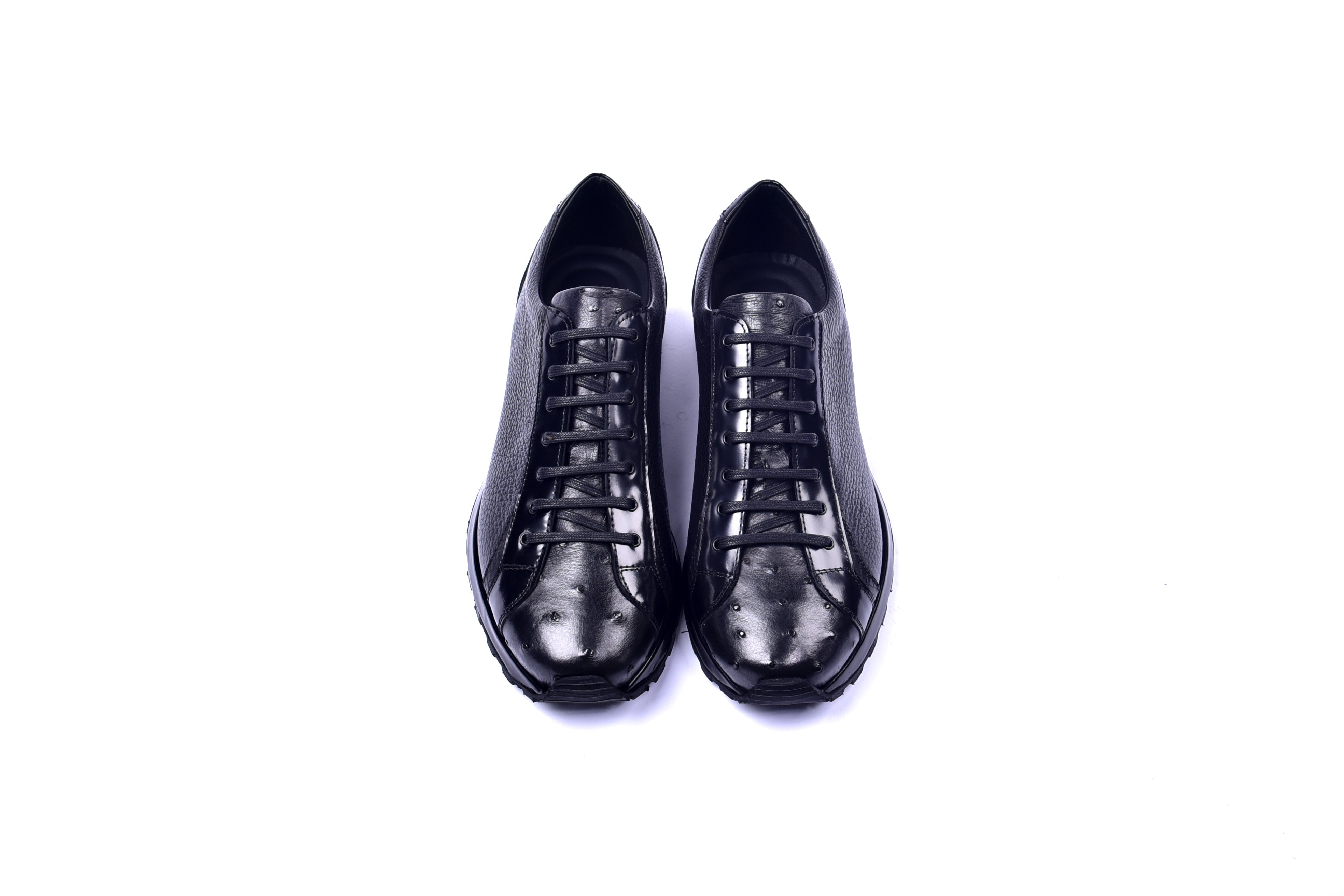 C001304-5581 Genuine Ostrich Fashion Sneaker- Black