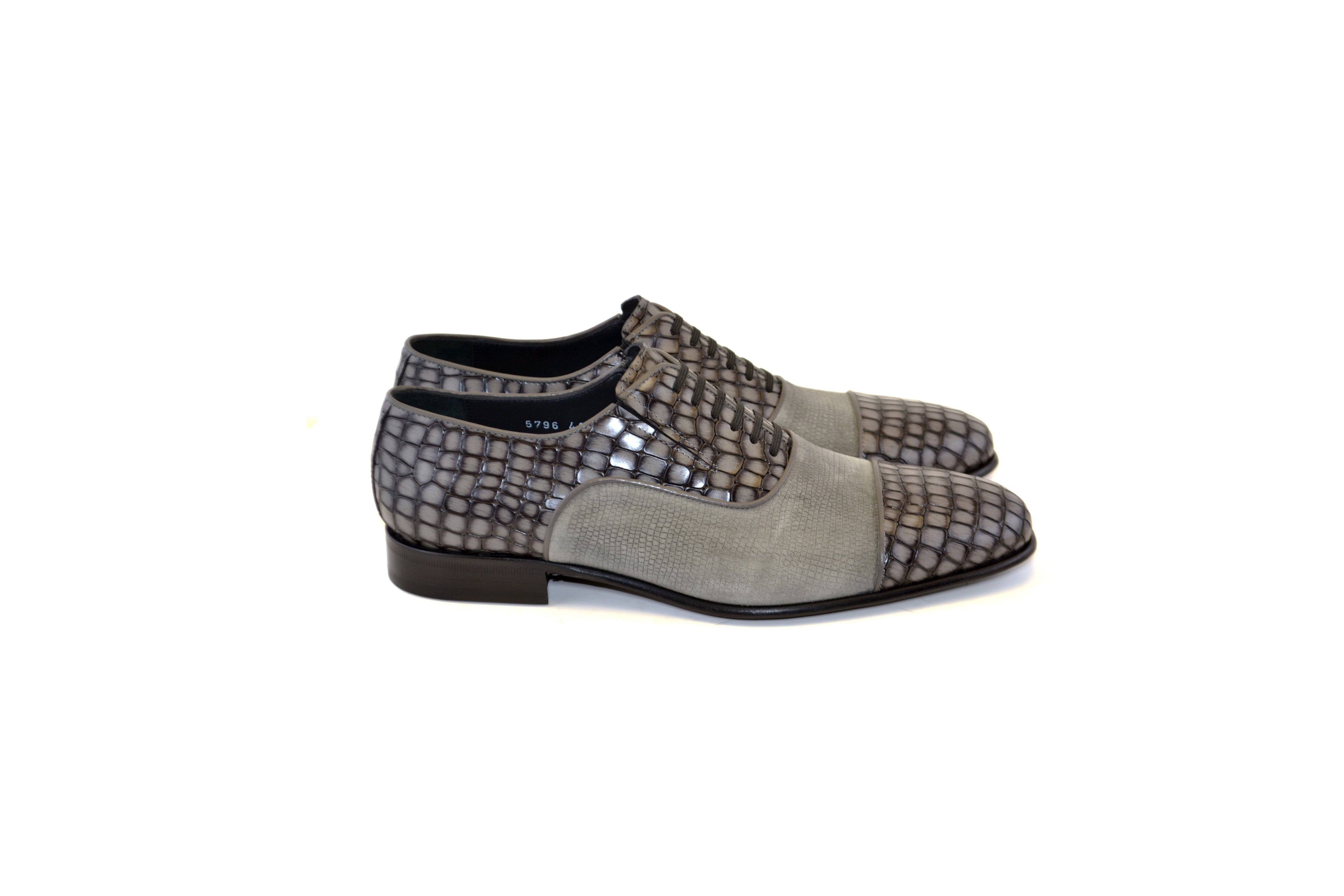 C012-5796 Cap Toe Slip On / Lace Up Grey