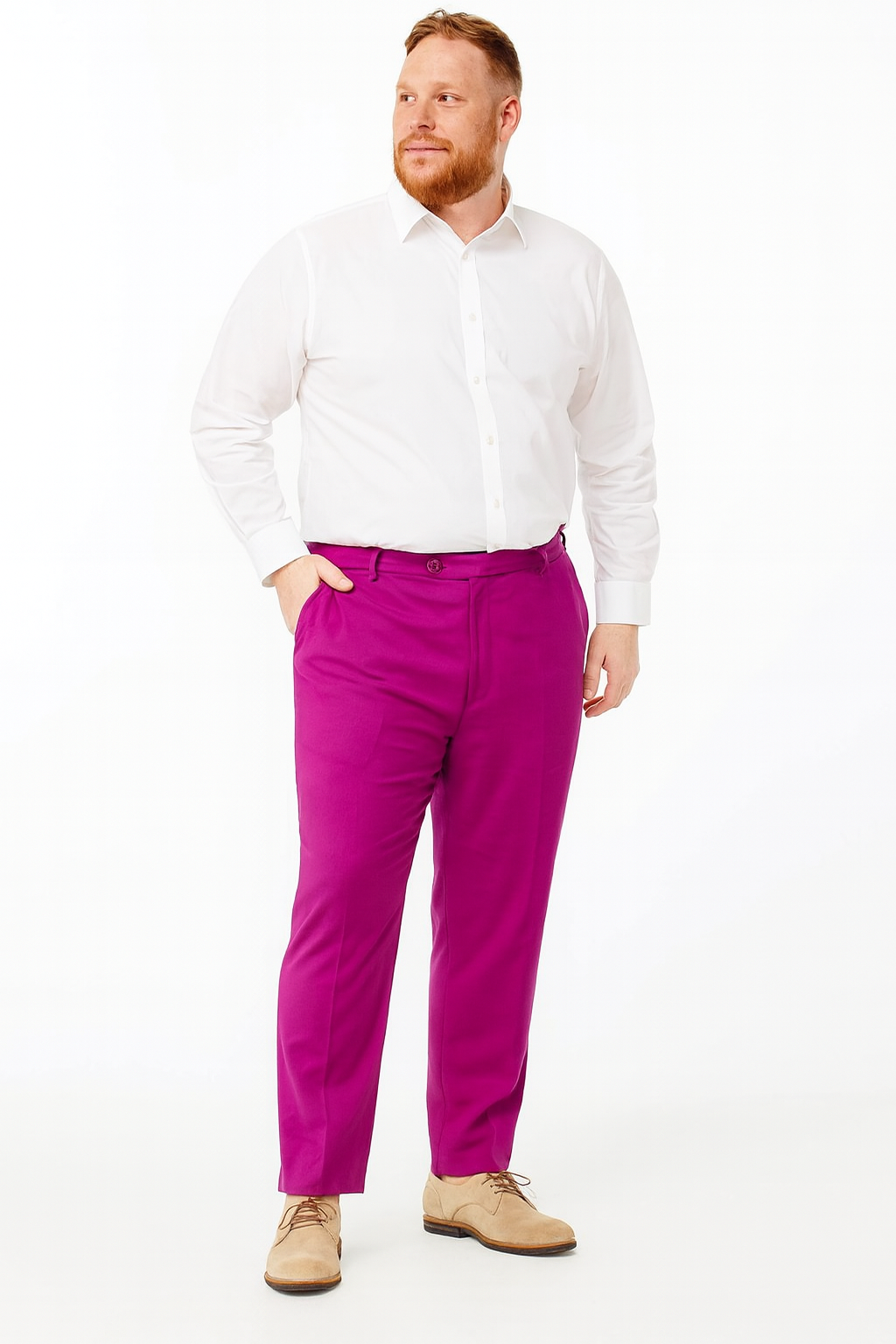 Men’s Fuchsia Slim Fit Dress Pants