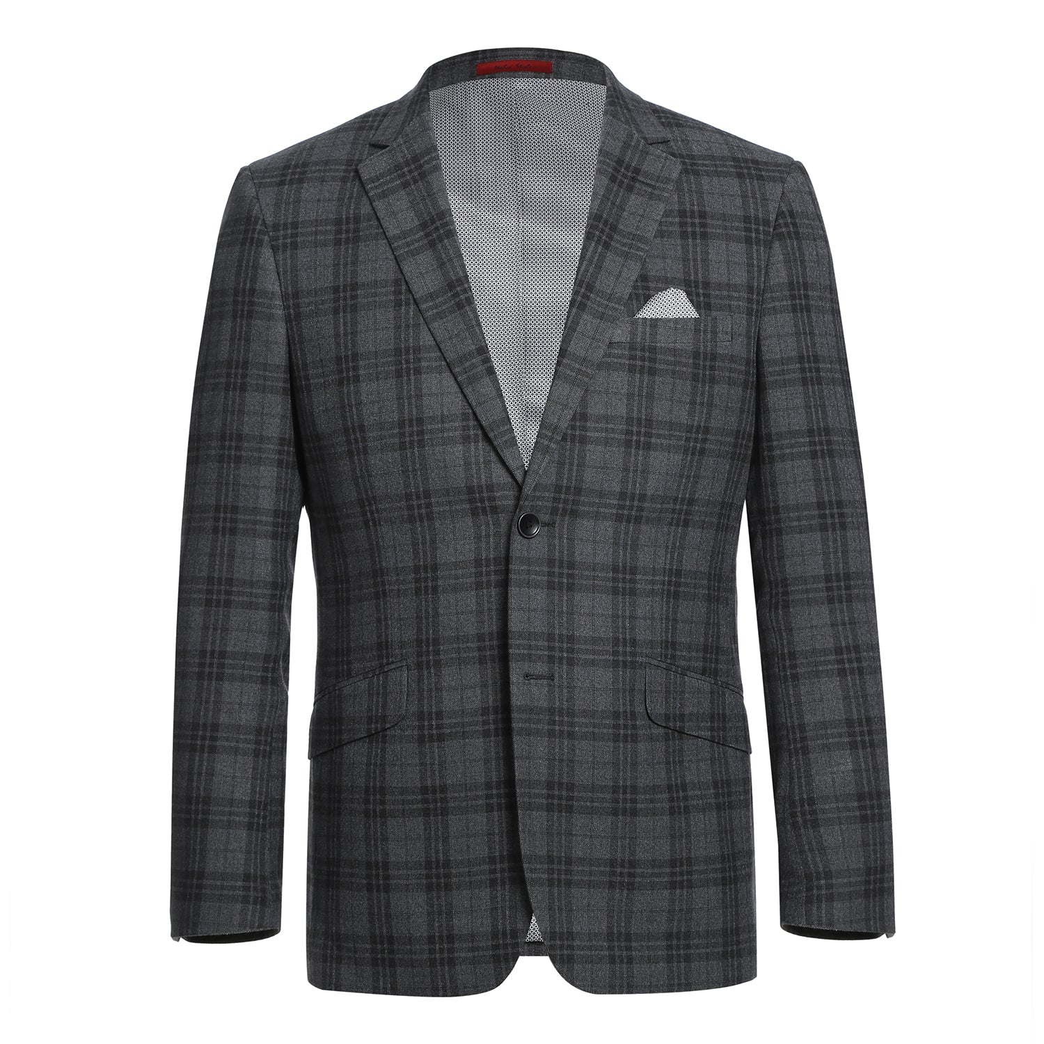 294-15 Men's Slim Fit Checked Suit by Renoir