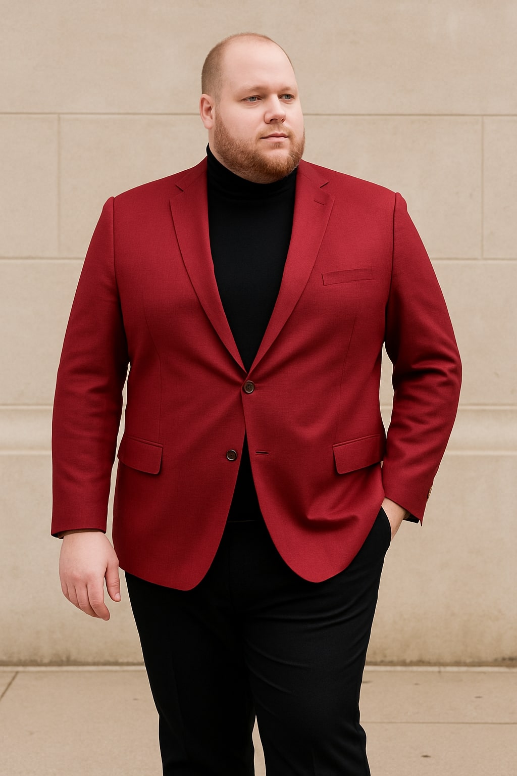 Men’s Burgundy Red - Wine Two-Button Sport Coat – Stylish Blazer for Business, Parties