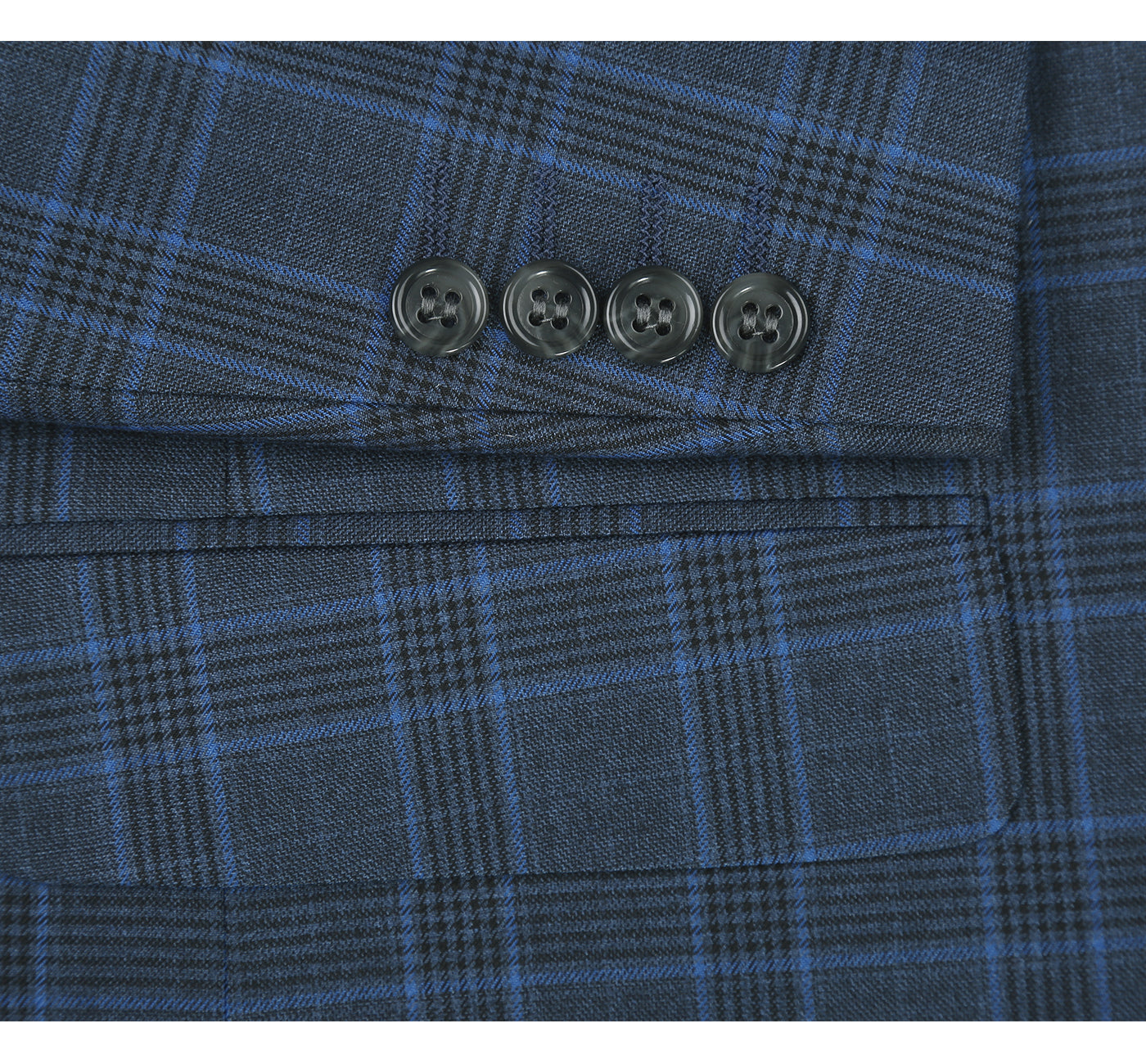 Men's Two Piece Classic Fit Windowpane Suit