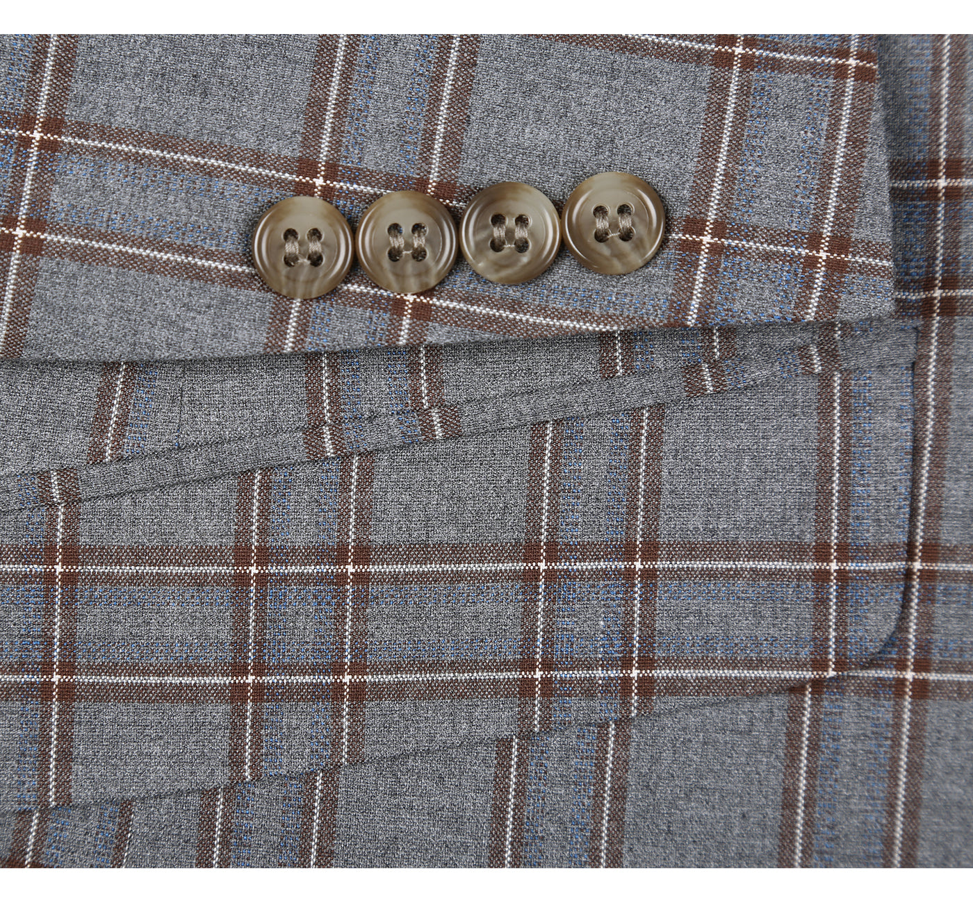 Slim Fit Windowpane Check Suit - Stretch Two Piece