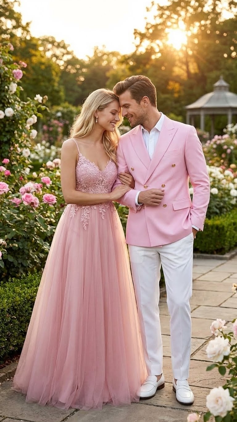 Men’s Light Pink Double Breasted Blazer – Sport Jacket Coat