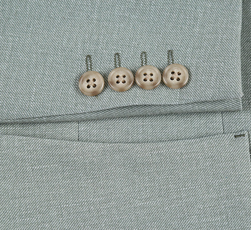 Half Canvas Slim Fit Blazer - Light Sage Gray