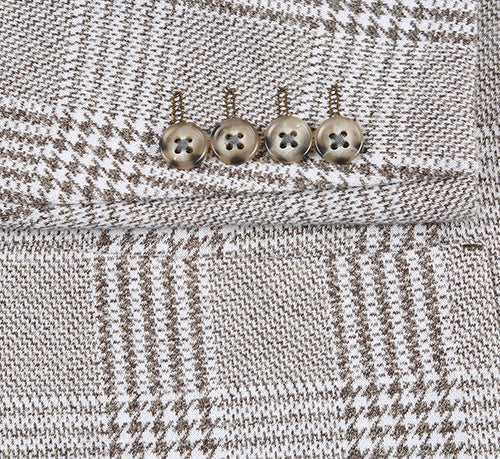 Plaid Gray Slim Fit Half Canvas Blazer