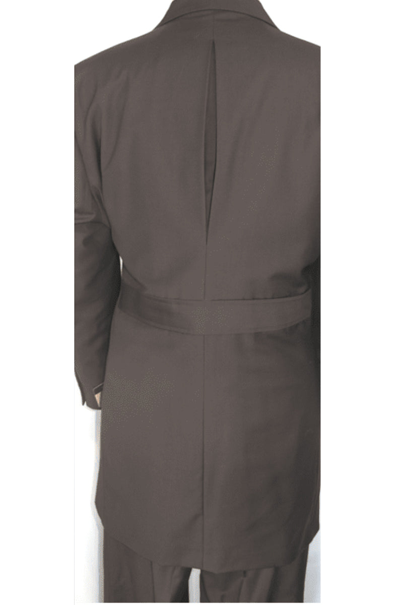 4 Button Double Breasted Brown Vest Suit