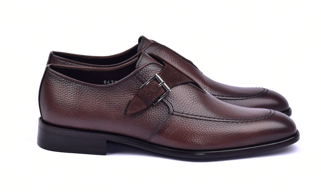 Corrente 6471 Leather Slip-On Monkstrap Shoe - Brown - Image 2