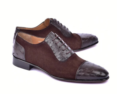 Corrente 6708 Cap-Toe Lace-Up Oxford - Brown - Brown - Size 13