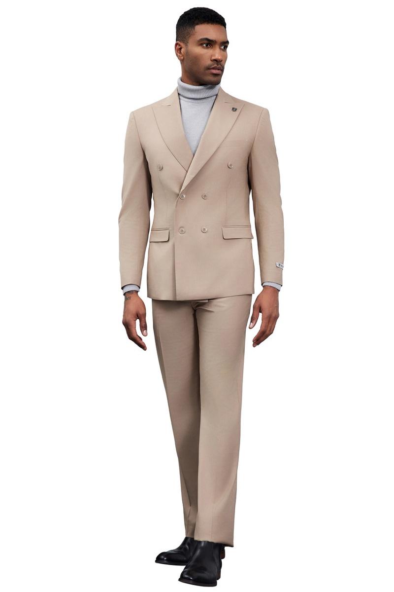 Stacy Adams Double Breasted Suit - Tan