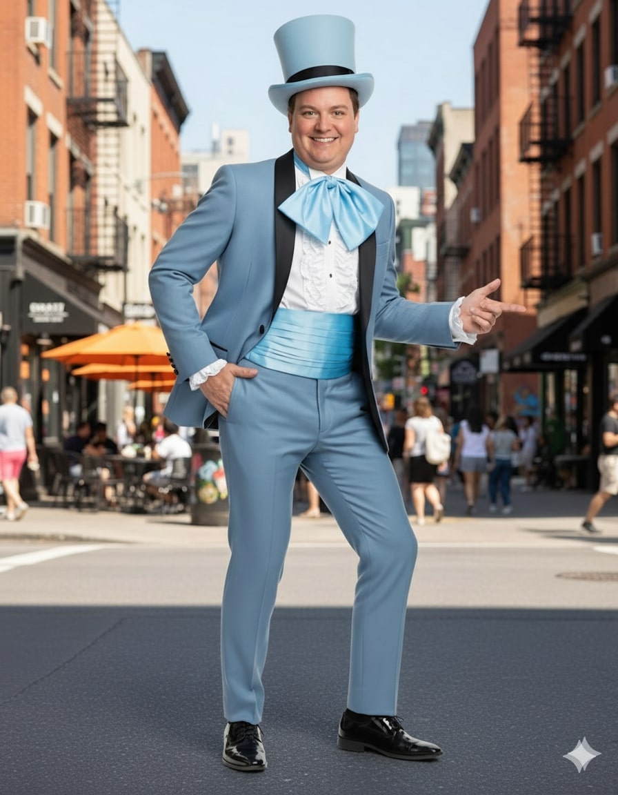 Dumb and Dumber Blue Tuxedo Costume & Hat