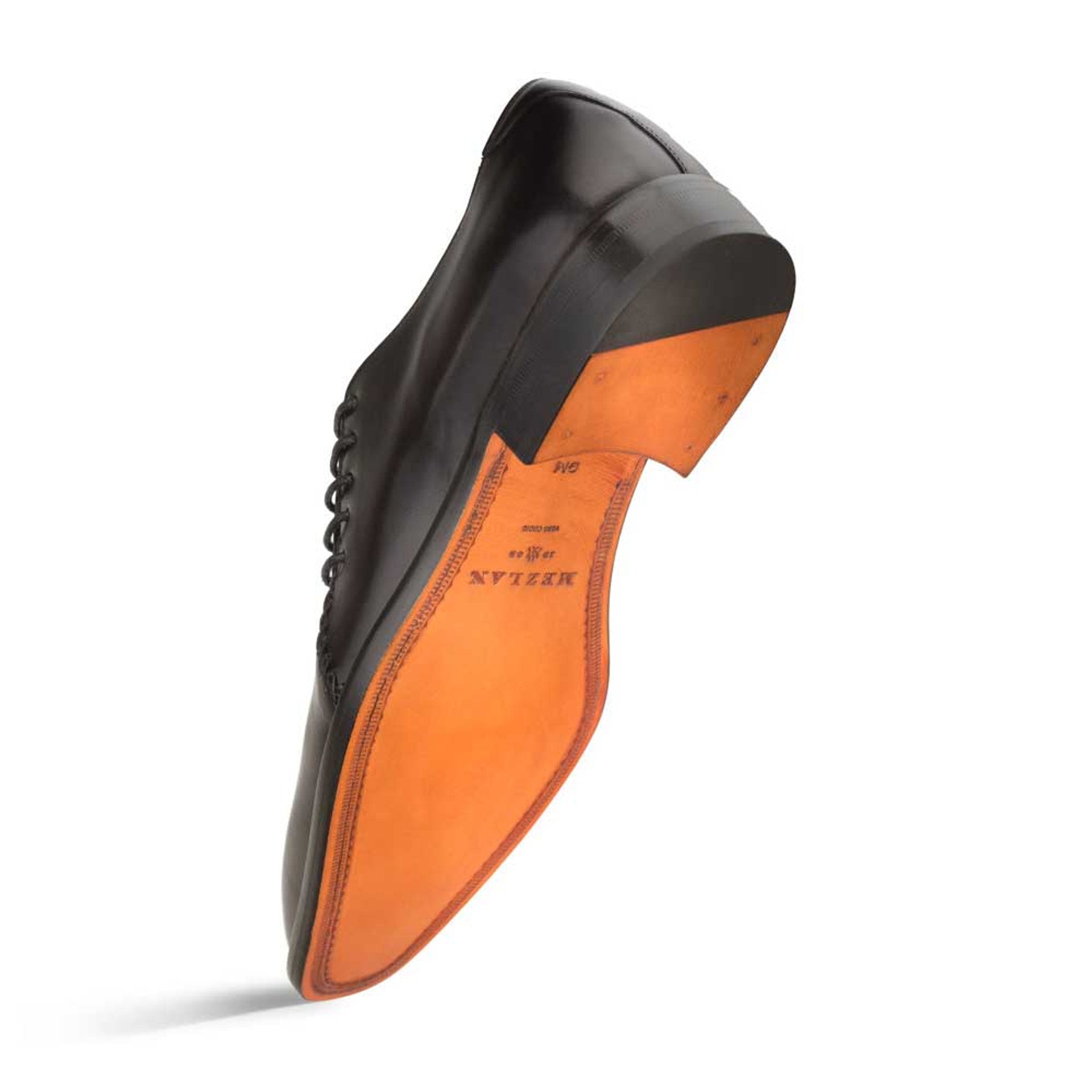 Mezlan Nicos Black Calfskin Cross Lace-Up Shoes