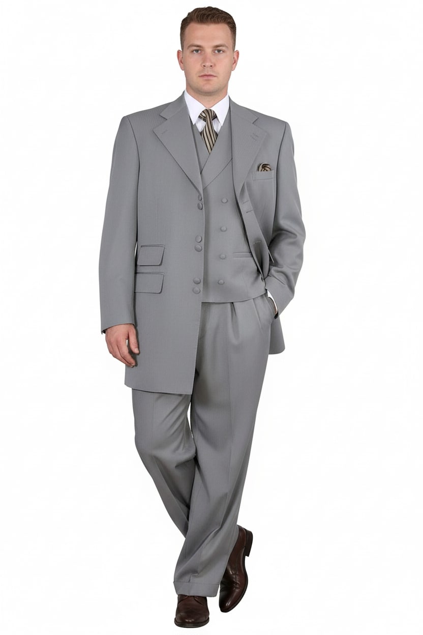 Light Gray 3-Piece Zoot Suit for Men