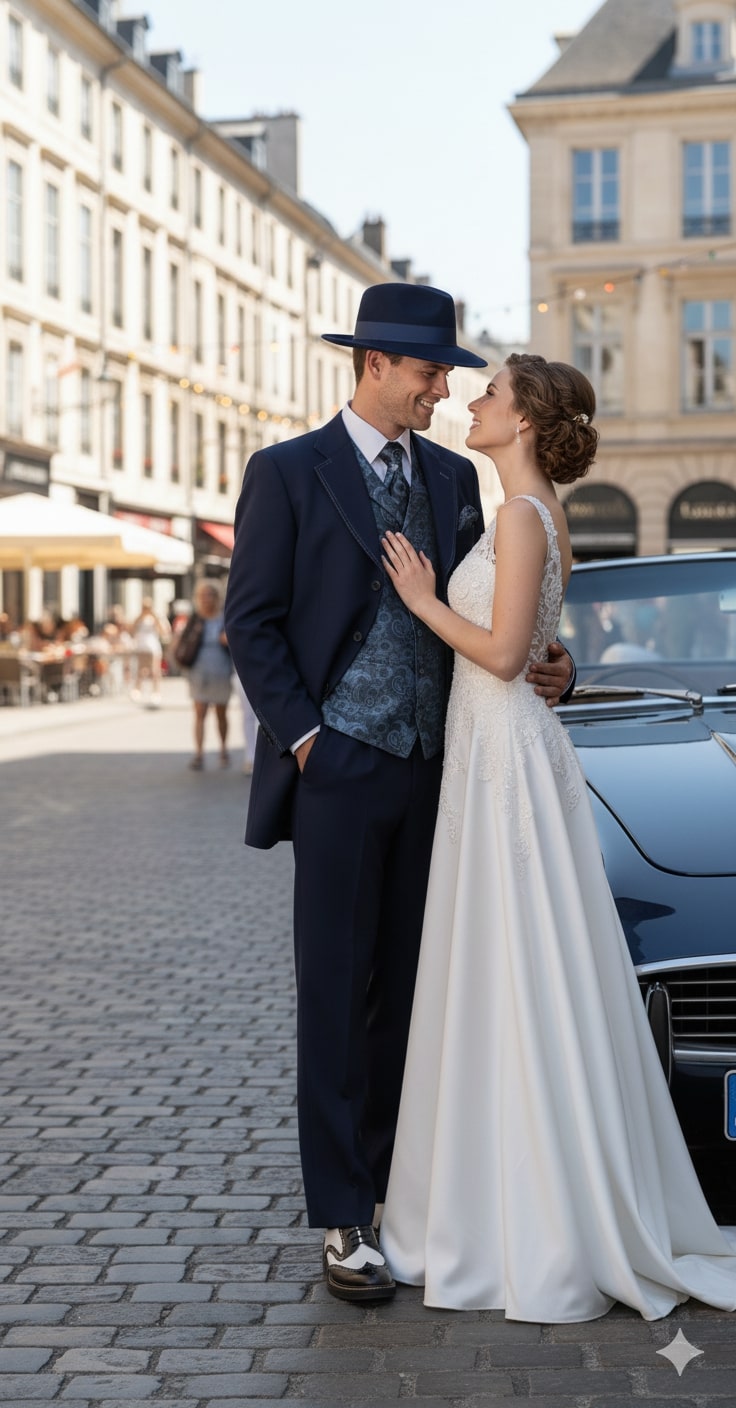 1920s Navy Blue Zoot Suit Classic 3-Piece