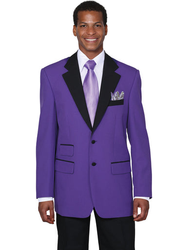 Purple 2 Button Tuxedo with Black Lapel