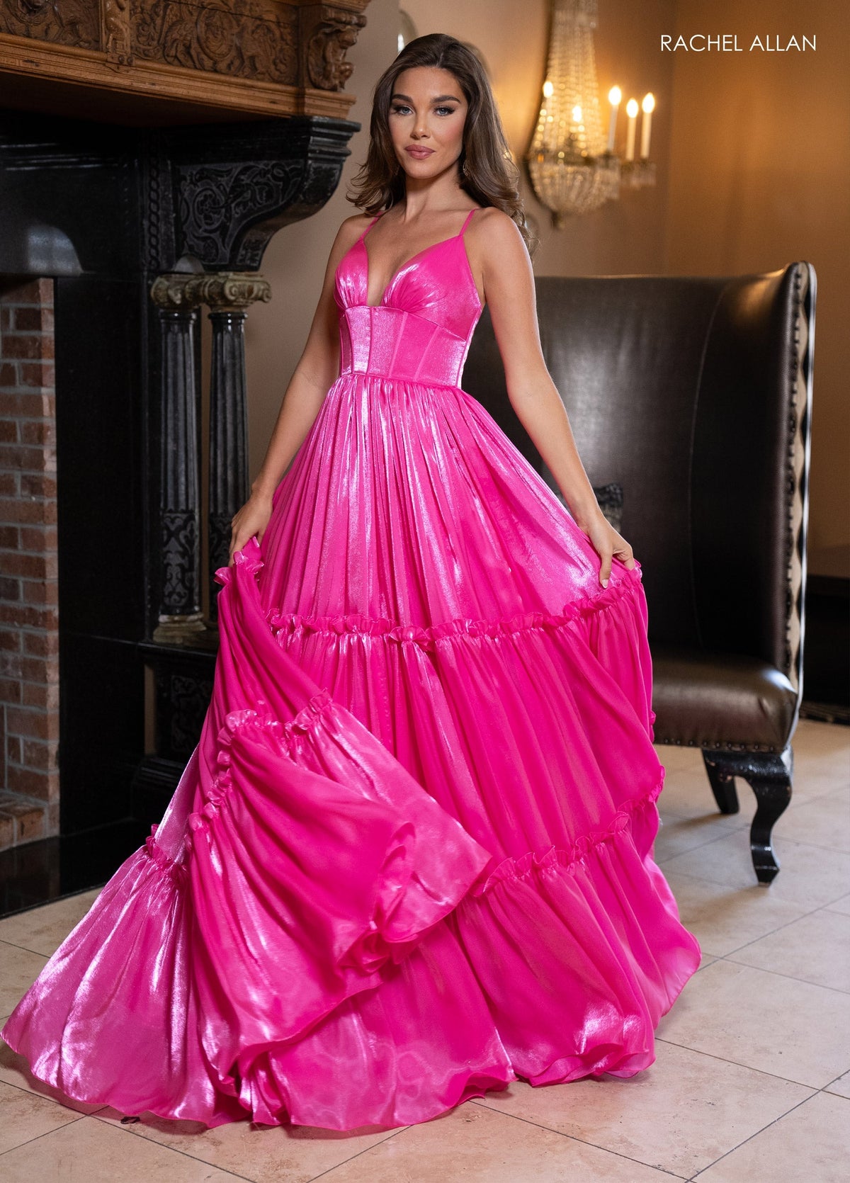 Rachel Allan 70748 Organza Sleeveless A-line Gown