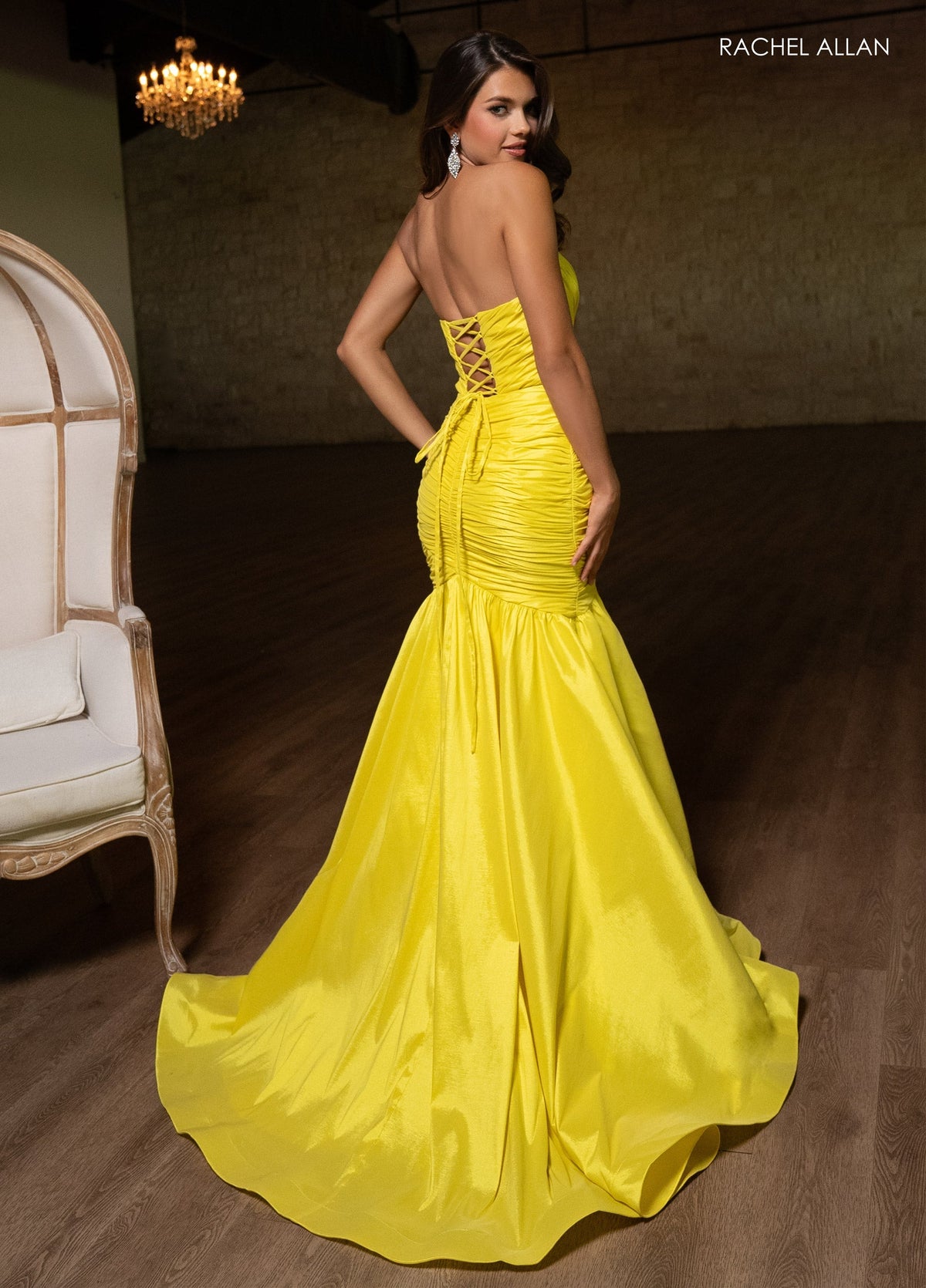 Rachel Allan 70792 Taffeta Strapless Mermaid Dress