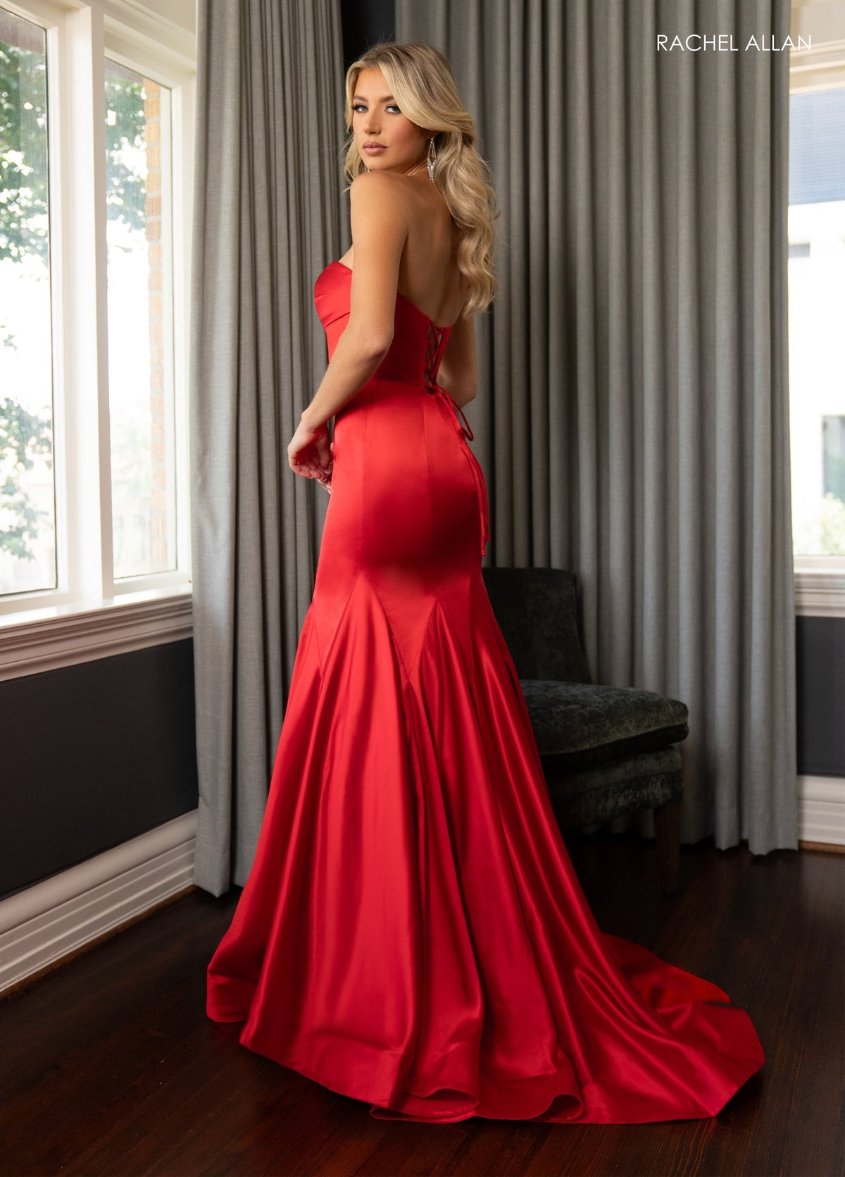 Rachel Allan 70869 Satin Strapless Mermaid Dress