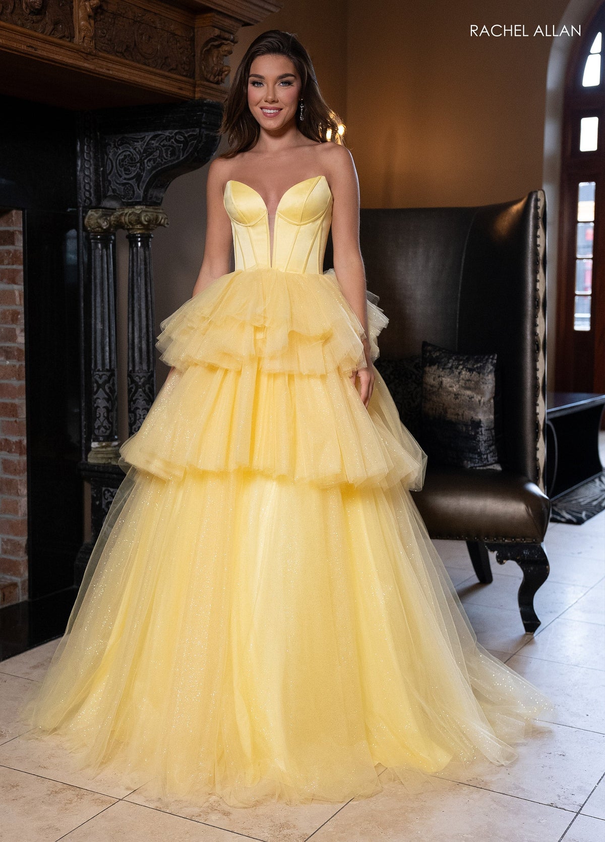 Rachel Allan 70876 Strapless Tiered Ball Gown