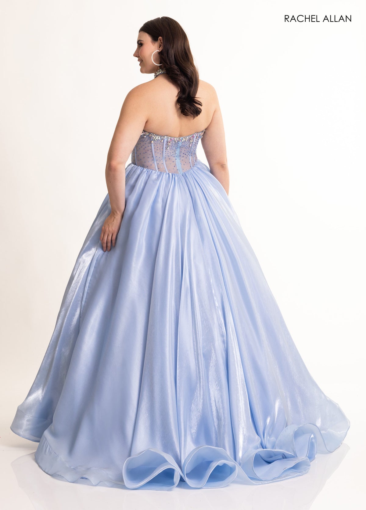 Organza Strapless A-line Gown by Rachel Allan 70998