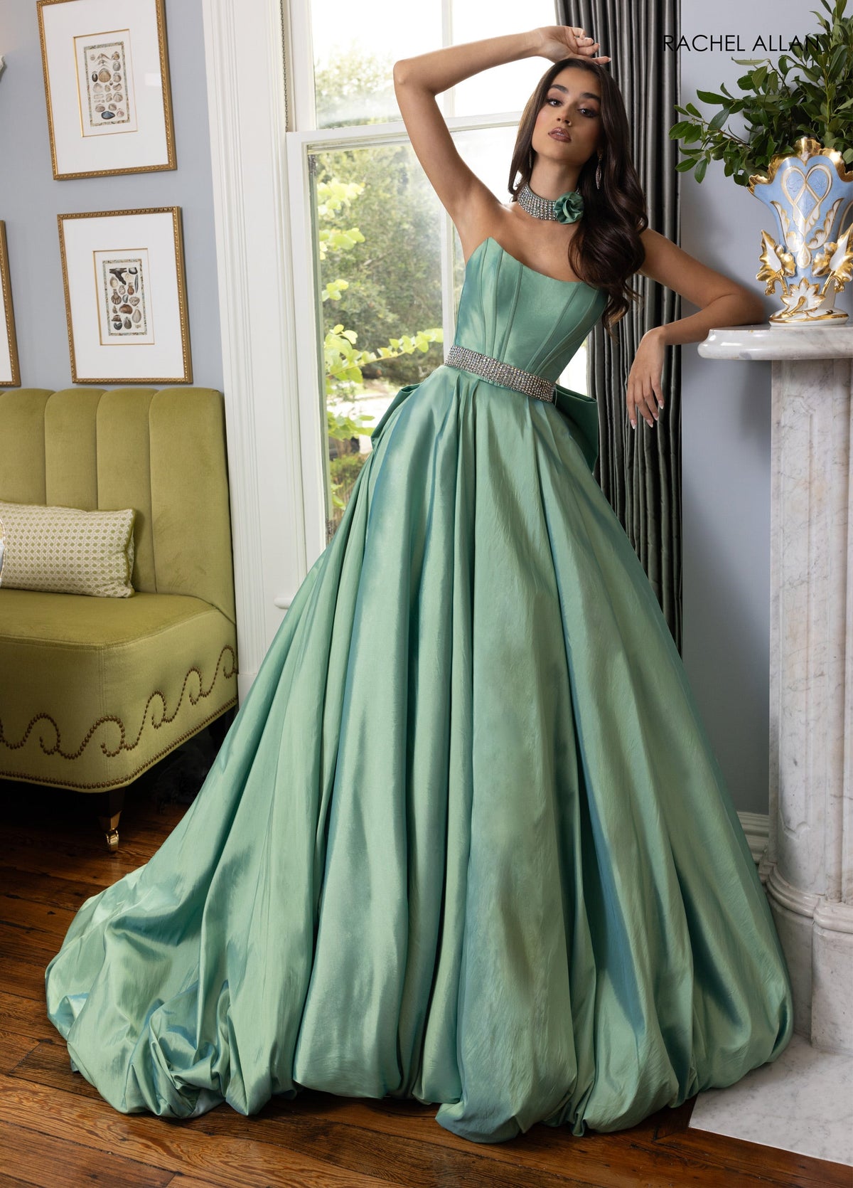 Taffeta Strapless A-line Gown by Rachel Allan 71024