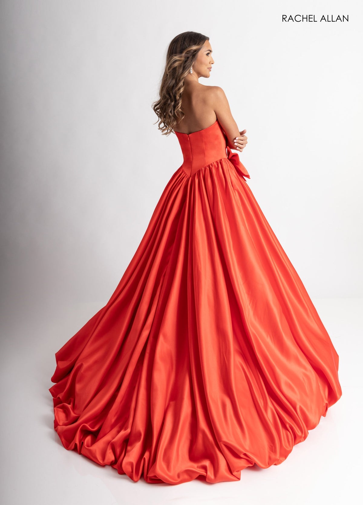 Satin Strapless A-line Gown by Rachel Allan 71035