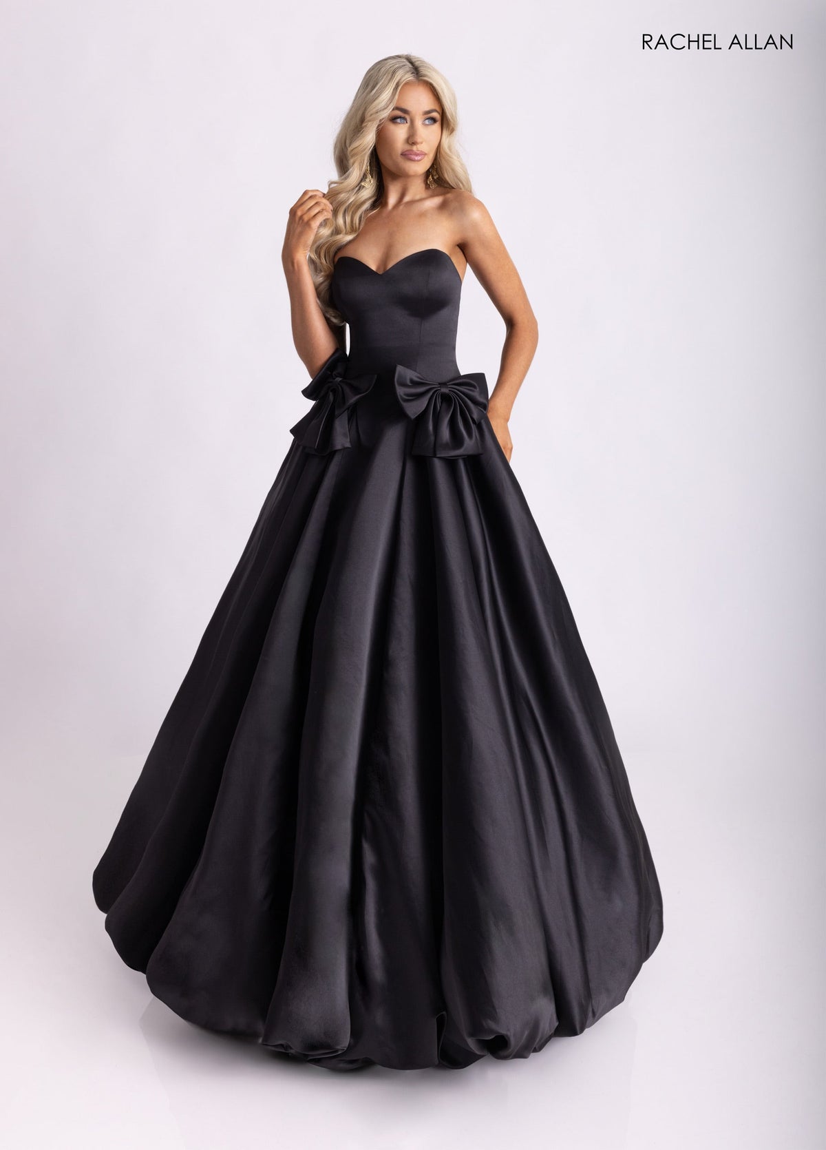 Satin Strapless A-line Gown by Rachel Allan 71035