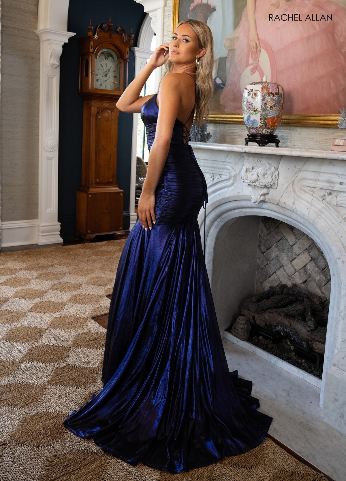 Metallic Sleeveless Gown by Rachel Allan 71040