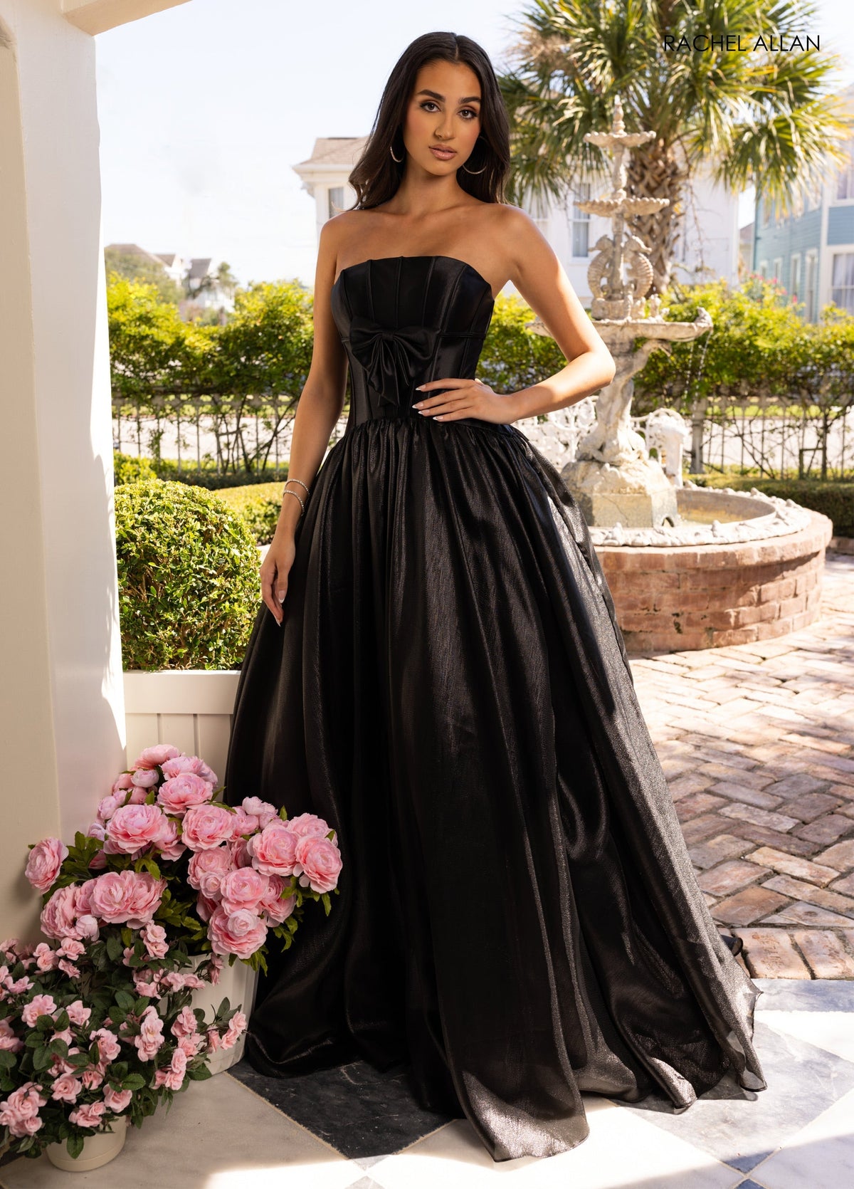 Organza Strapless A-line Gown by Rachel Allan 71060