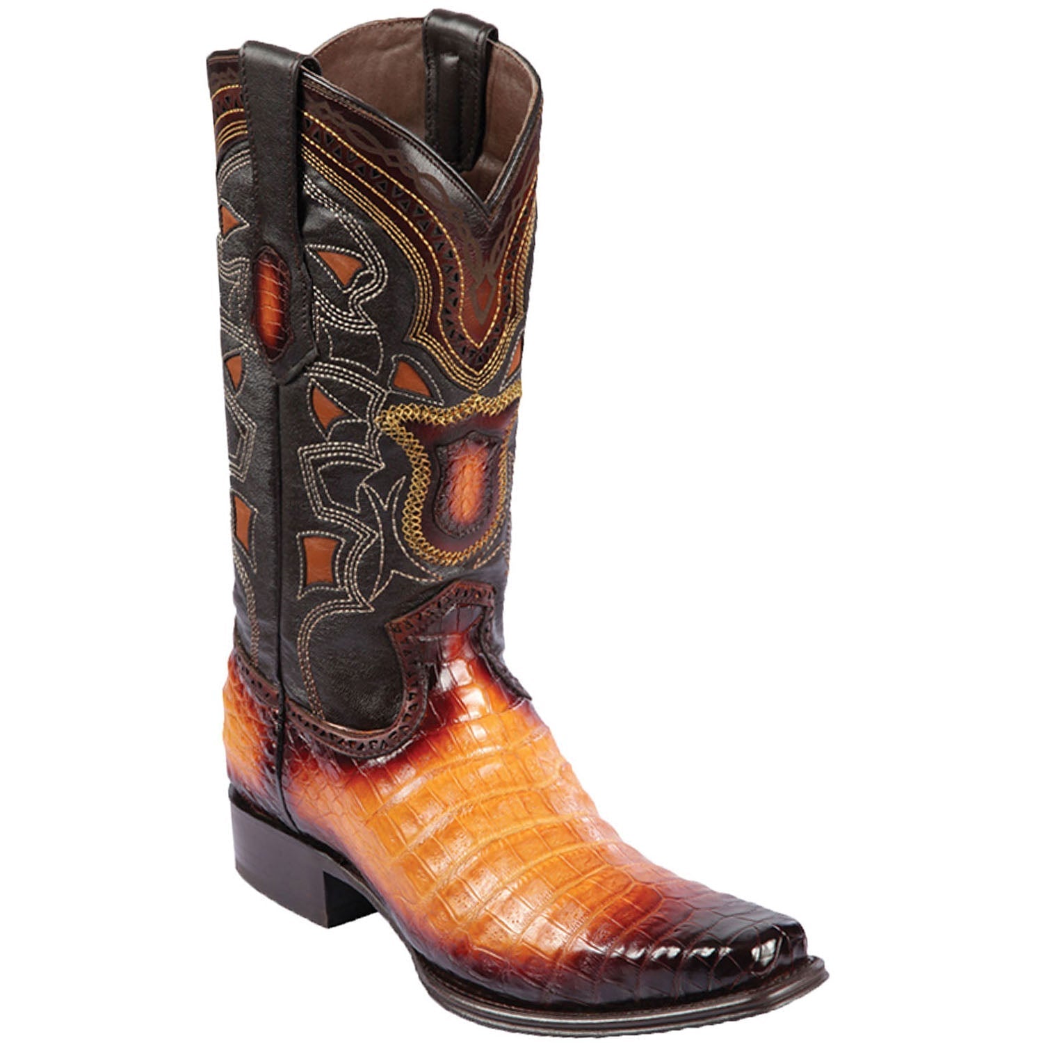 Caiman Crocodile Belly Boots European Toe - Faded