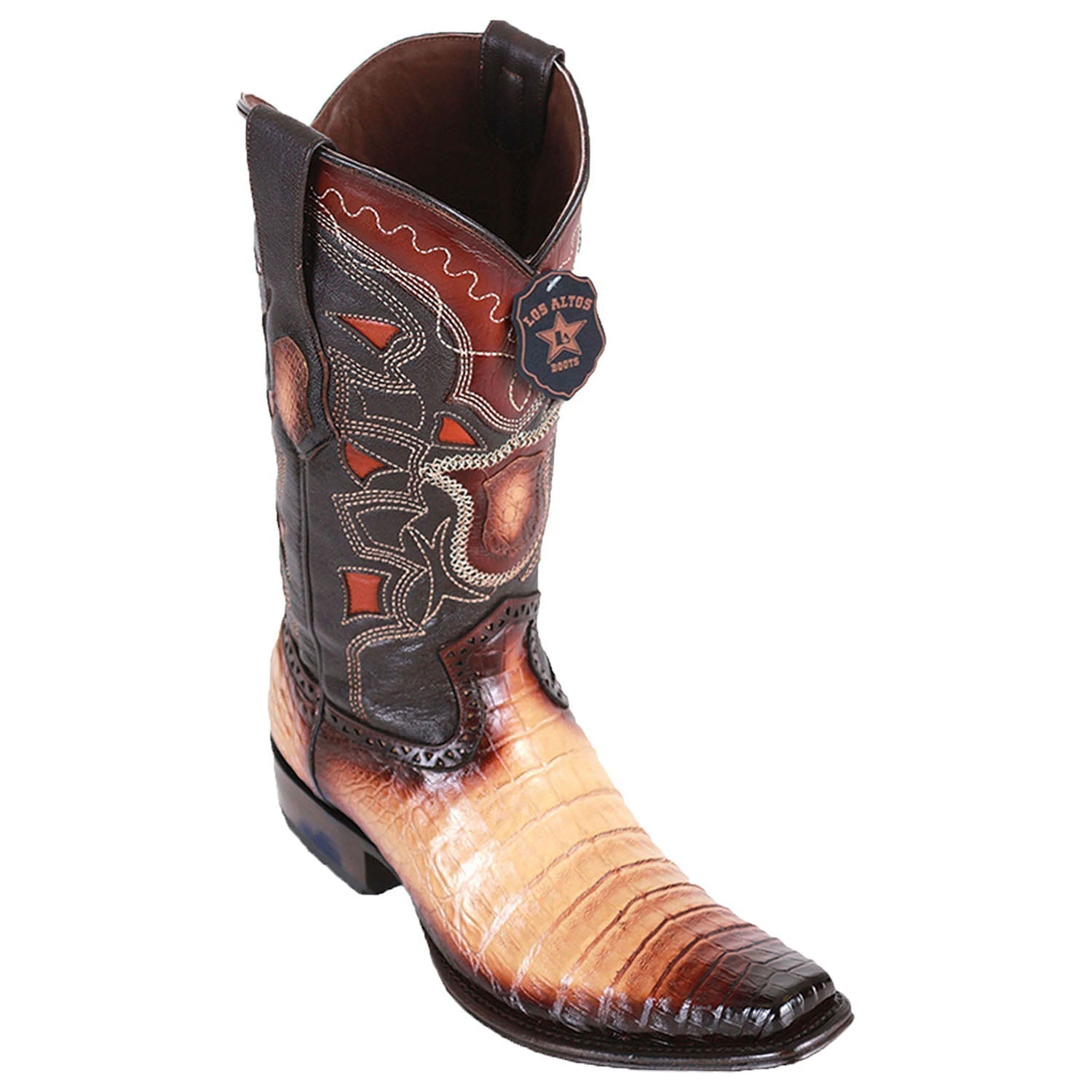 Caiman Crocodile Belly Boots European Toe - Faded