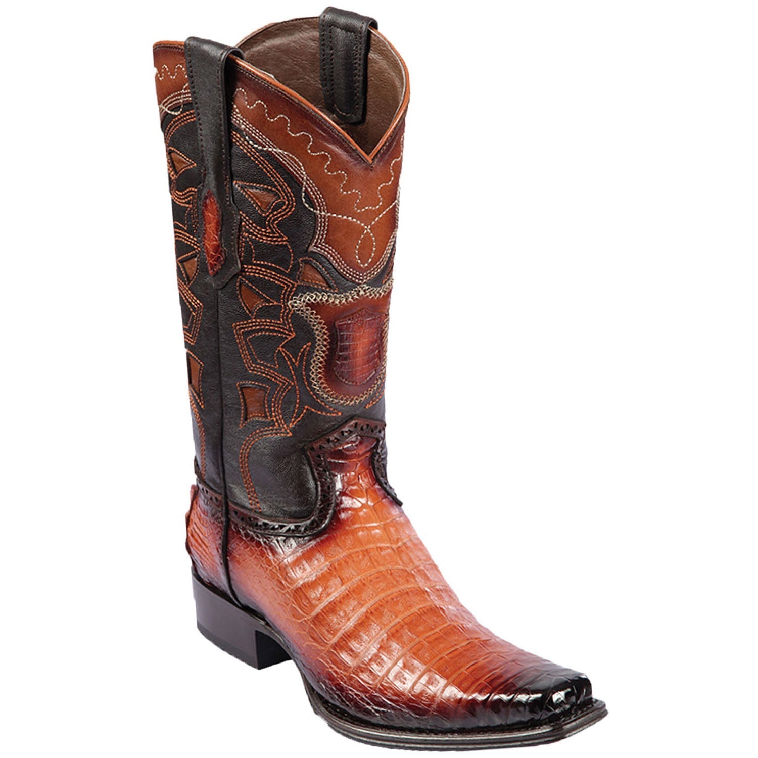 Caiman Crocodile Belly Boots European Toe - Faded