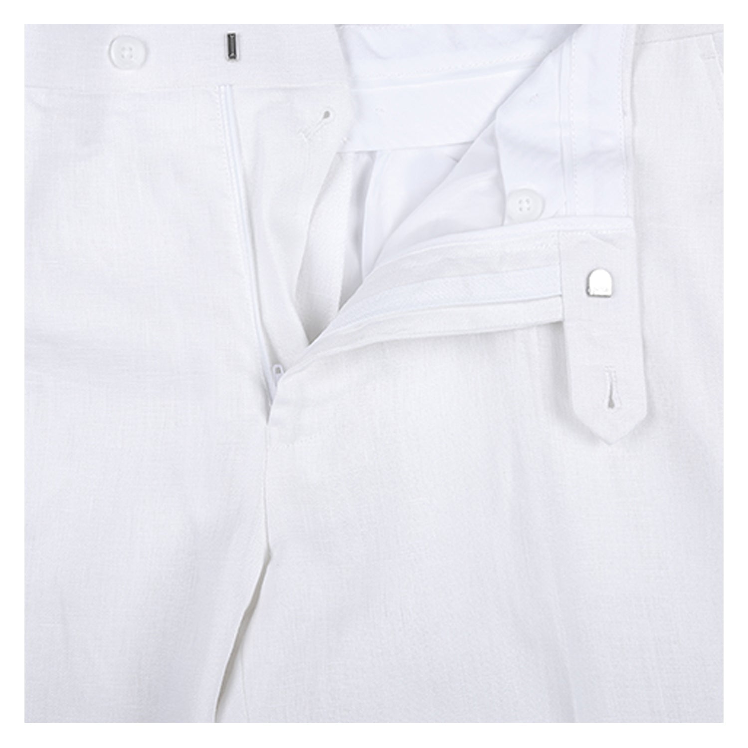 Men's White Linen Suit with Notch Lapel