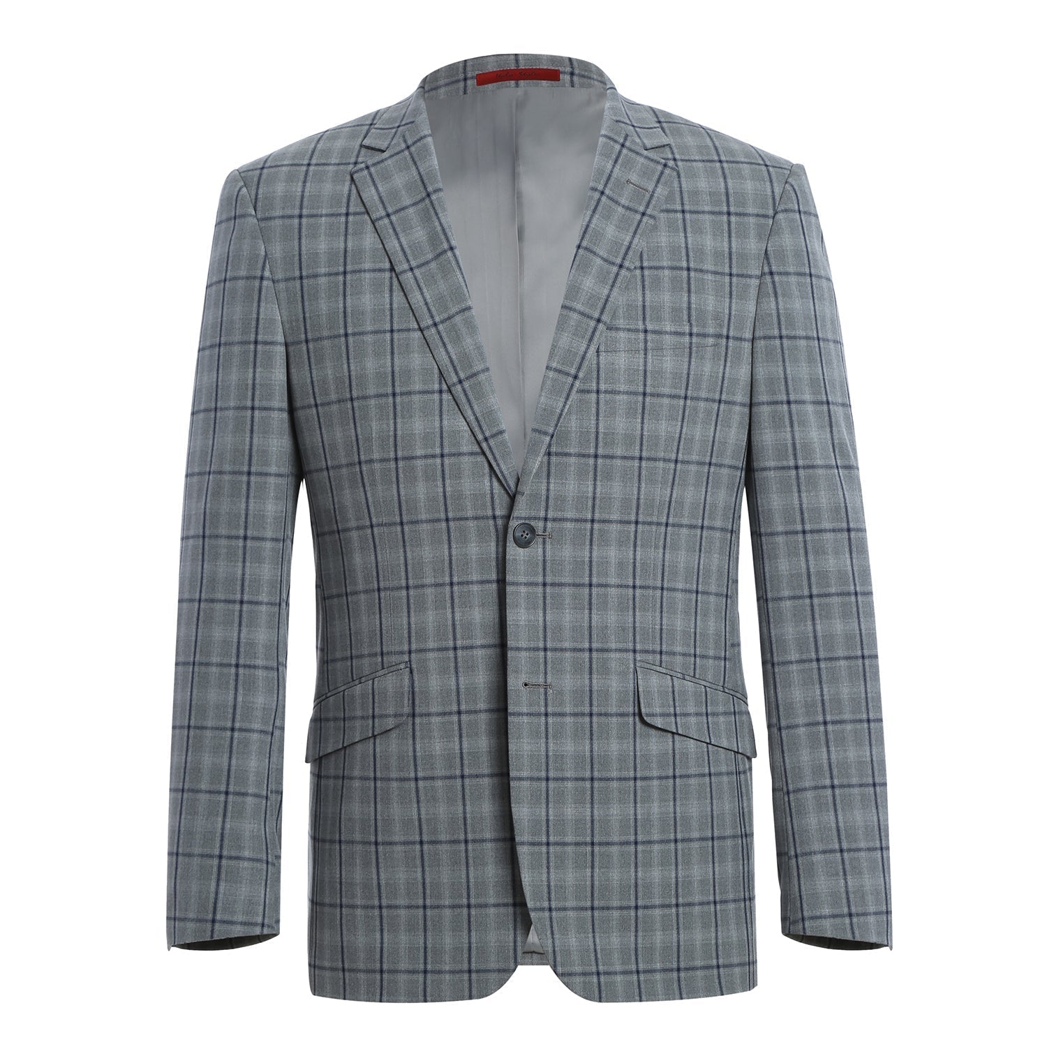 Men's Slim Fit Stretch Checked Suit by Renoir