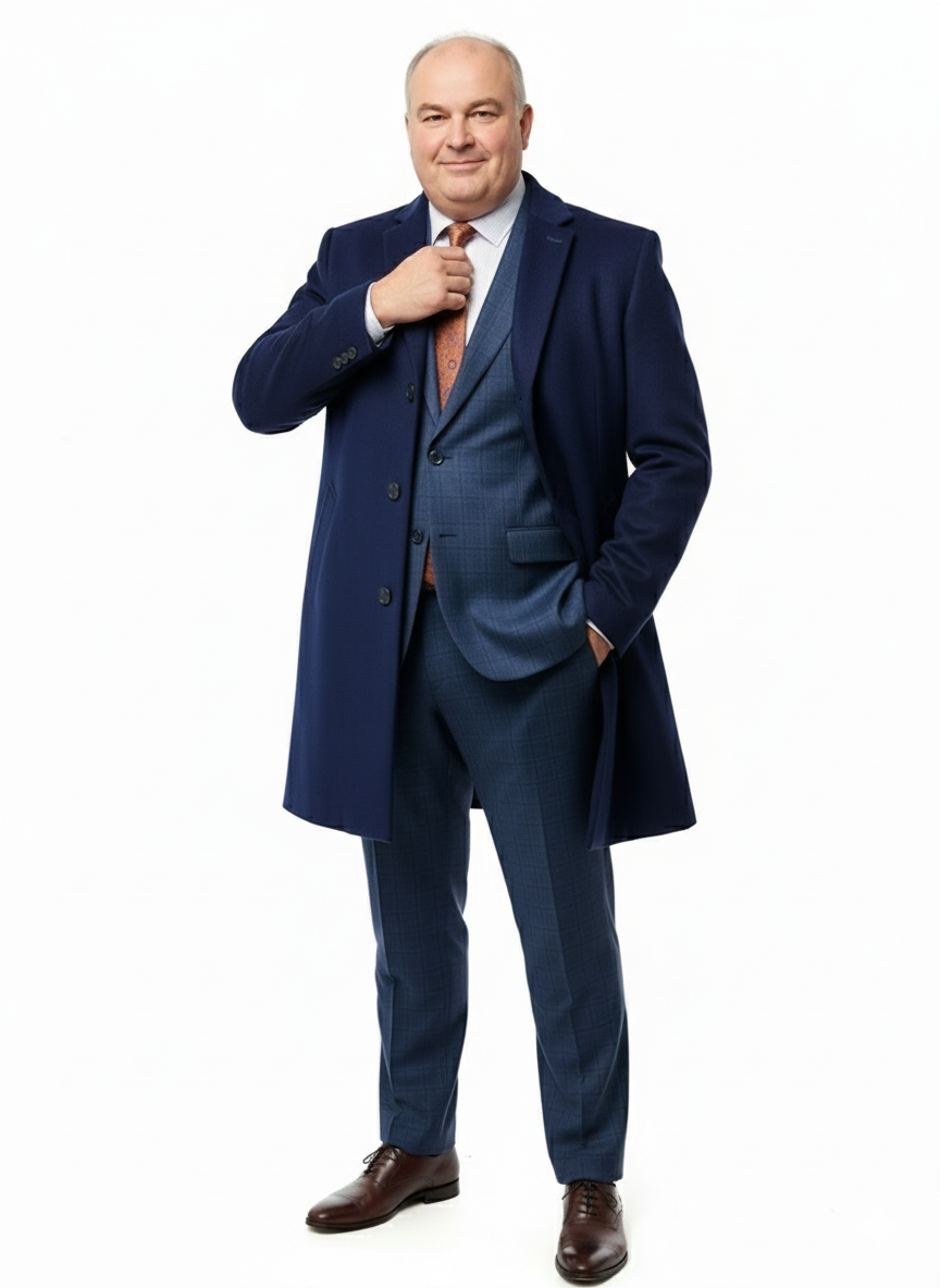 Cobalt Blue Wool Cashmere Car Coat