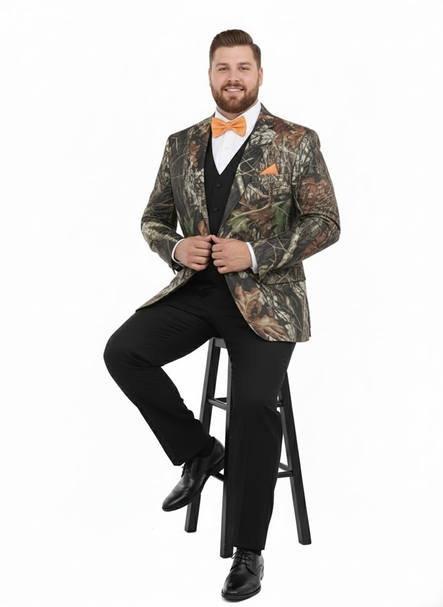 Men's Camo Sport Jacket - Green & Brown Blazer